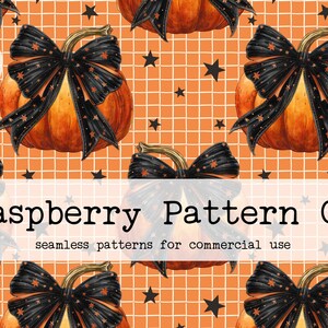 Retro Coquette Pumpkin seamless file, Coquette Fall seamless,Fall Pumpkin seamless,Coquette Thanksgiving seamless,Pumpkins and Bows seamless