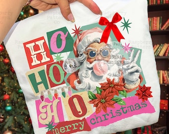 Merry Christmas PNG, Preppy Merry Santa Collage Png, Ho Ho Ho Christmas Sublimation Png, Christmas collage Shirt Png, Christmas collage png