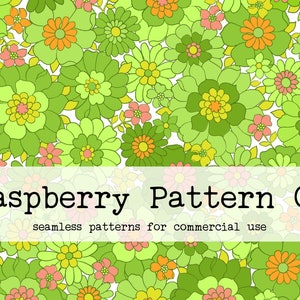 Vintage Retro Floral Flower Power 70s Seamless Pattern Boho for Commercial Use, Floral Seamless Pattern, Seamless Repeat Pattern