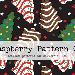 Christmas Tree Cakes seamless pattern file, Christmas Cakes seamless, Christmas Desserts seamless, Cute Christmas Sweets seamless