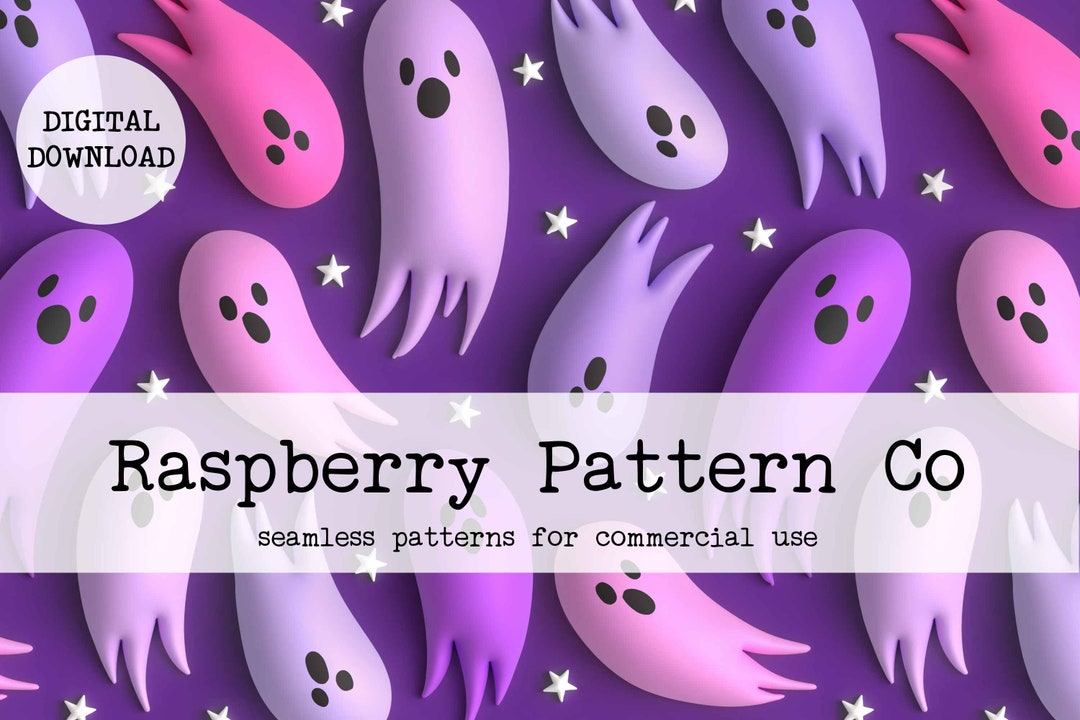 Spooky Cute 3D Ghosts Halloween Seamless Pattern File, Pastel Halloween ...