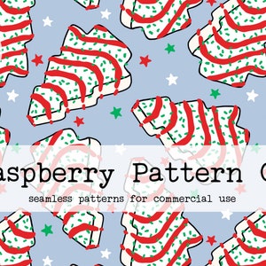 Christmas Tree Cakes seamless pattern file,Debbie Cakes seamless,Christmas Desserts seamless,Cute Christmas Sweets seamless,Christmas treats