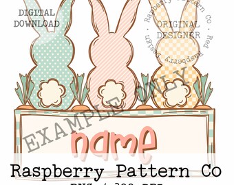 Plaque nominative de Pâques PNG pour sublimation, Pâques personnalisée PNG, cadre nom lapin de Pâques png, nom de Pâques png, T-shirt de Pâques personnalisé, Pâques mignon PNG