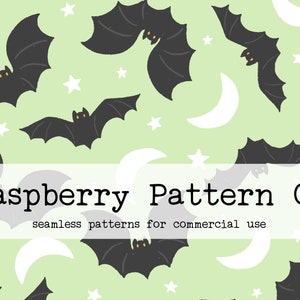 Halloween Bats seamless pattern, Spooky Halloween Night seamless, moon and stars seamless, gender neutral cute halloween seamless pattern
