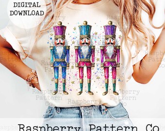 Glitter Nutcracker Christmas Png, Christmas Nutcracker PNG, Cute Christmas, Pink Christmas Tree Coquette Bow PNG,Dalmantian Dot Coquette png