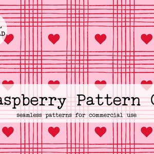 Valentine Plaid seamless pattern file, Valentine Heart seamless, Cute Plaid valentine seamless, red and pink valentine love seamless