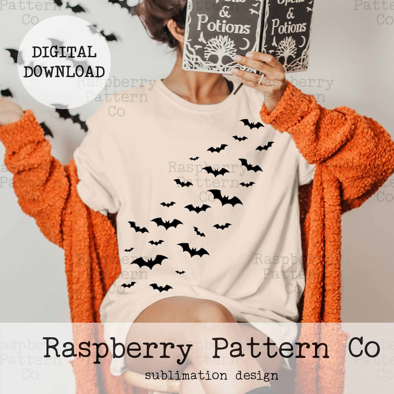 Flying Bats PNG, Spooky Season PNG, Bats Dracula Frankenstein Halloween Shirt,Trending Retro Halloween PNG,Vintage Halloween Tshirt design image 1