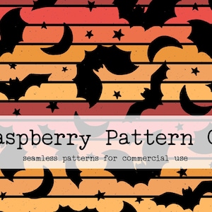 Halloween Night Retro Bat seamless pattern,Spooky Halloween Night seamless,moon and stars seamless,gender neutral halloween seamless pattern