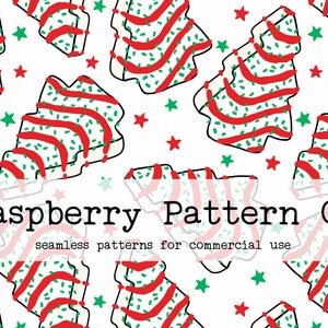 Christmas Tree Cakes seamless pattern file,Debbie Cakes seamless,Christmas Desserts seamless,Cute Christmas Sweets seamless,Christmas treats
