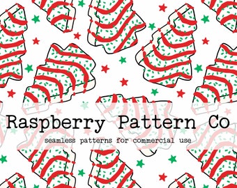 Christmas Tree Cakes seamless pattern file,Debbie Cakes seamless,Christmas Desserts seamless,Cute Christmas Sweets seamless,Christmas treats
