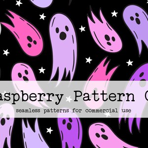 Spooky Cute Ghosts Halloween Seamless Pattern File, Pastel Halloween seamless, bat skull pumpkin seamless, Creepy Cute Halloween seamless,