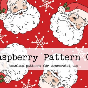 Retro Vintage Traditional Santa Seamless File, Red and Green Christmas seamless pattern, Boho Santa seamless, retro Christmas,Gender Neutral