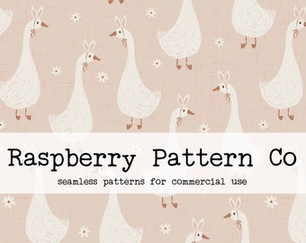 Cute Easter Boho Neutral Seamless Pattern Boho Neutral for Commercial Use, Easter seamless,minimal duck geese seamless,bunny ears seamless