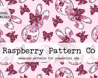 Conejito chinoiserie floral rosa PNG, Gran Pascua milenaria PNG, Conejo de Pascua de toile rosa PNG, Patrón sin costuras de conejito, Coqueta de Pascua sin costuras