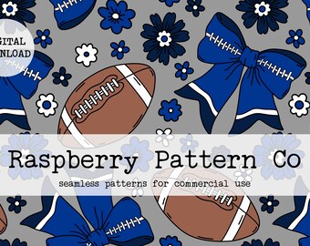 Coquette Football Seamless File, Football Team seamless pattern, Coquette Fall seamless,Fall Bows seamless,Coquette Sport Bows seamless file
