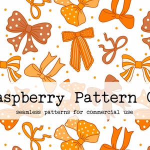 Fall Coquette Bows seamless file, Coquette Fall seamless,Fall Pumpkin seamless,Coquette Thanksgiving seamless,Pumpkins and Bows seamless