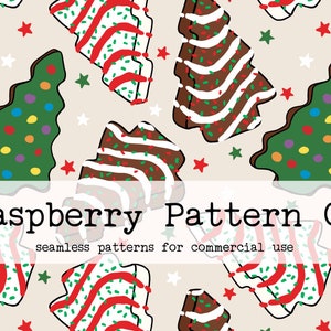 Christmas Tree Cakes seamless pattern file, Christmas Cakes seamless, Christmas Desserts seamless, Cute Christmas Sweets seamless