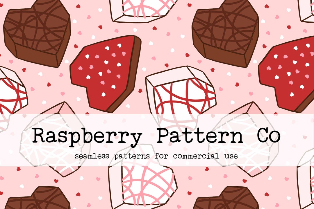 Valentine Cakes Seamless Pattern File, Heart Seamless Repeat Pattern ...