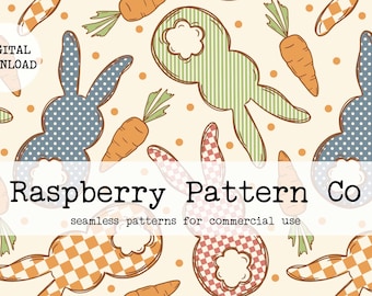 Retro Cottage Core Easter Bunny seamless file, Gender Neutral Easter seamless,Some Bunny seamless file,Cute Easter Bunny Seamless,Boy Easter