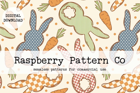 Retro Cottage Core Easter Bunny seamless file, Gender Neutral Easter seamless,Some Bunny seamless file,Cute Easter Bunny Seamless,Boy Easter