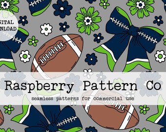 Coquette Football Seamless File, Football Team seamless pattern, Coquette Fall seamless,Fall Bows seamless,Coquette Sport Bows seamless file