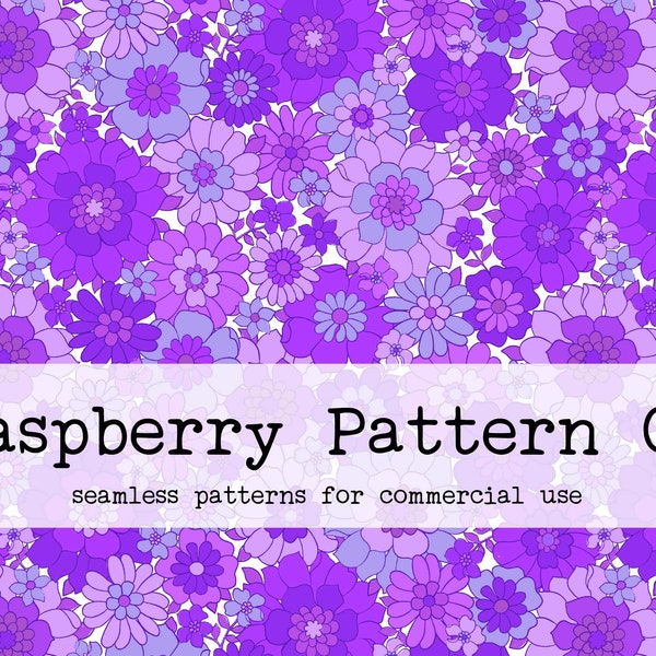 Vintage Retro Floral Flower Power 70s Seamless Pattern Boho for Commercial Use, Floral Seamless Pattern, Seamless Repeat Pattern