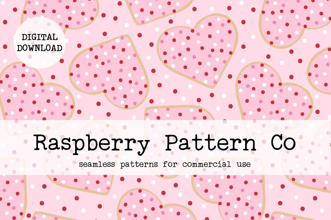 Valentine Heart Cookies Seamless Pattern File, Heart Seamless Repeat ...