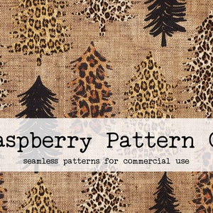 Winter Christmas Neutral Boho Seamless Pattern for Commercial Use, Christmas seamless repeat pattern, Tree seamless file, leopard seamless