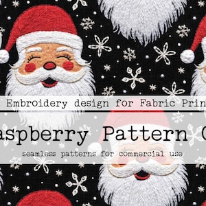 Embroidery Seamless File, Jolly Santa Embroidery seamless, Christmas embroidery seamless, Retro Santa Seamless, Gender Neutral Christmas