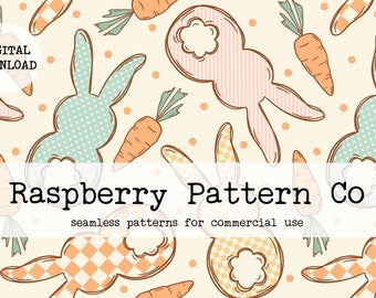 Retro Cottage Core Easter Bunny seamless file, Pastel Easter seamless, Easter seamless, Some Bunny seamless file, Cute Easter Bunny Seamless