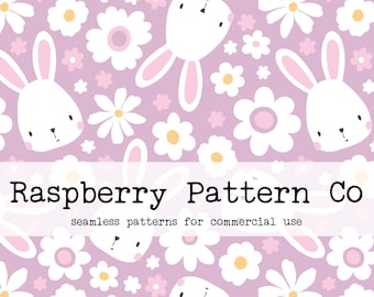 Easter Bunny Girl Neutral Seamless Pattern Boho Neutral for Commercial Use, Easter seamless, Cute bunny rabbit seamless, spring seamless