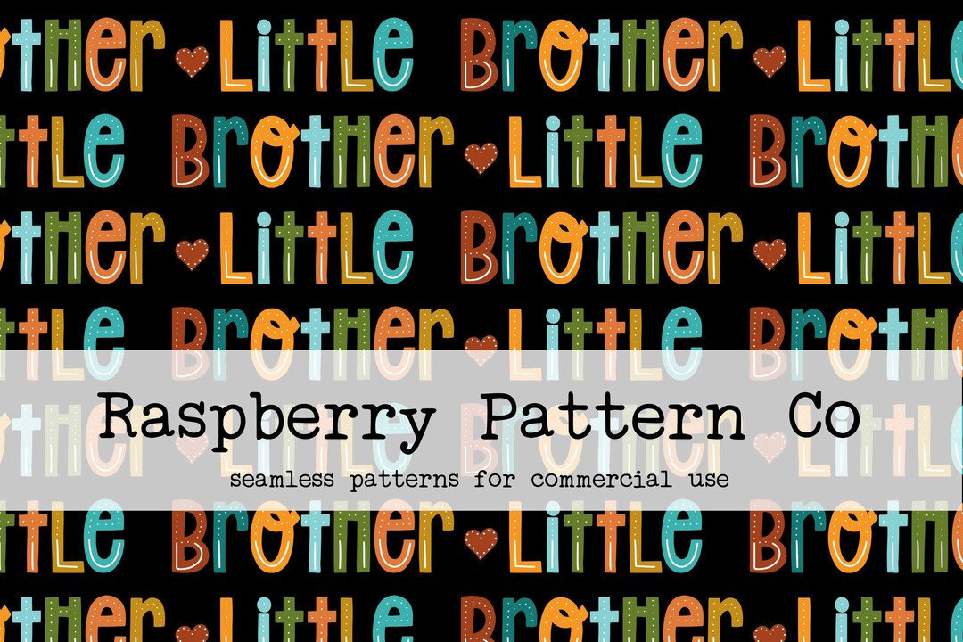 Brothers Pattern Background Little Brother Hearts Bright Retro Boho Seamless Pattern File for ...