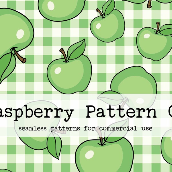 Green Apples Seamless Pattern Commercial Use, Summer Seamless Pattern, Fruit seamless pattern, summer fruit seamless file