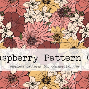 Muted Floral Seamless Pattern, Retro Boho Floral Seamless Pattern, Sketchy Floral seamless, Fall Floral Seamless File, Mama seamless file