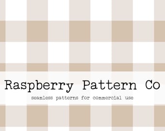 Neutral Beige Gingham Boho Plaid Seamless Pattern for Commercial Use, seamless repeat pattern, gingham seamless, Cottage core seamless