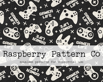 Gamer Seamless Pattern for Commercial Use, Video Game seamless repeat pattern, gamer seamless file