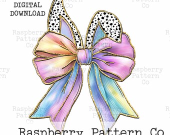 Glitter Easter Bunny Coquette PNG, Happy Easter png, PNG, Easter Brushstroke png, Girls Easter Png, Bunny Ears, Bunny Bow Png Sublimation