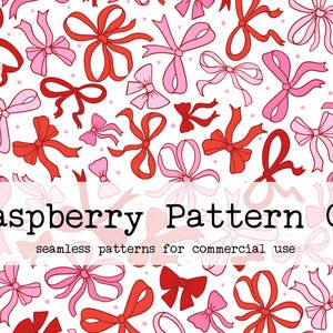 Valentine Coquette Bows seamless file, Coquette Bow seamless, Coquette Valentine's Day seamless, Bow Heart PNG, Pink Bow seamless, Red Bow