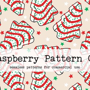 Christmas Tree Cakes seamless pattern file,Debbie Cakes seamless,Christmas Desserts seamless,Cute Christmas Sweets seamless,Christmas treats