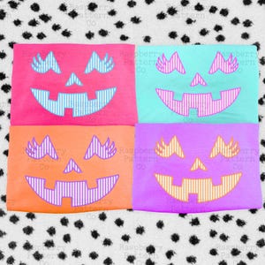 Seersucker Pumpkin Face PNG, Seersucker PNG girls, Trendy Halloween PNG, Girly Halloween Jack O Lantern png, Lashes png, Coquette Halloween