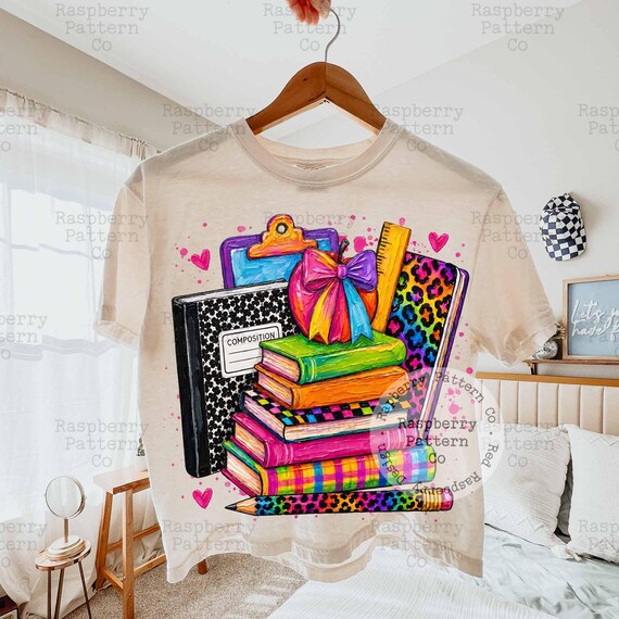 Retro Coquette School PNG, Trendy Back To School PNG, Cute Teacher Shirt Png, First Day of School PNG, Rainbow Leopard School Supplies png