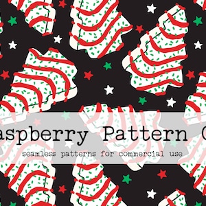Christmas Tree Cakes seamless pattern file,Debbie Cakes seamless,Christmas Desserts seamless,Cute Christmas Sweets seamless,Christmas treats