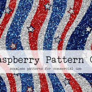 Glitter Fourth of July Retro Stars Stripes Seamless File for Commercial Use, USA Patriotic seamless repeat pattern, Stars and Stripes