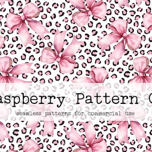 Pink Leopard Coquette Bow Seamless File, Preppy Leopard Bow seamless, Shabby Chic Bow seamless,Trendy Coquette Bow seamless,Cheetah seamless
