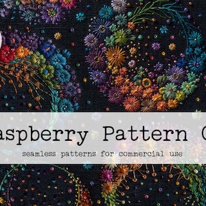 Embroidery Seamless File, Rainbow Floral Moon Embroidery seamless, Floral Embroidery seamless, Night Sky embroidery seamless pattern