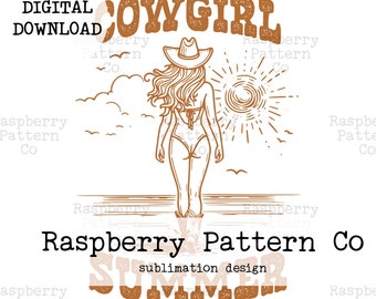 Cowgirl Summer PNG Sublimation, Western Cowgirl PNG, Coastal Cowgirl png, Howdy Rope PNG, Country and Western png, Beach Cowgirl png