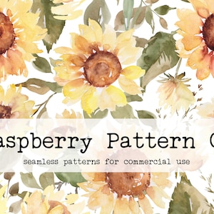 Watercolor Sunflower Floral White Seamless Pattern Boho Neutral for Commercial Use, seamless sunflower, sunflower digital pattern