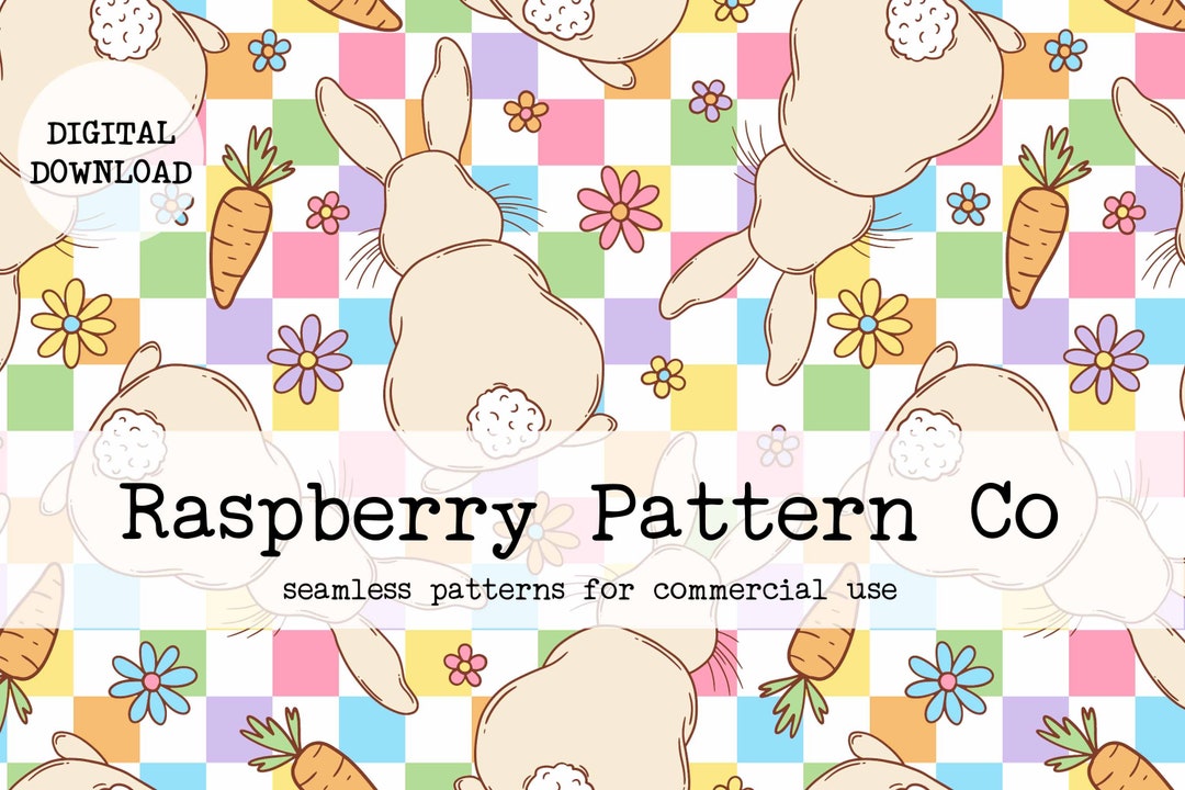 Retro Easter Bunny Seamless Pattern, Pastel Easter Seamless, Groovy ...