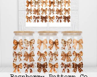 Coquette Halloween Glass Can Wrap,Cute Bow Spiderweb Bow 16 oz Glass Can Sublimation Design,Coquette Halloween Can Wrap,Halloween Coffee png