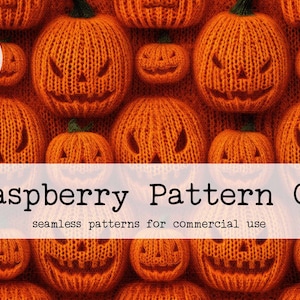 Halloween Seamless File, Knitted Halloween seamless, Jack O Lantern knitting seamless, pumpkin embroidery seamless, fall seamless file